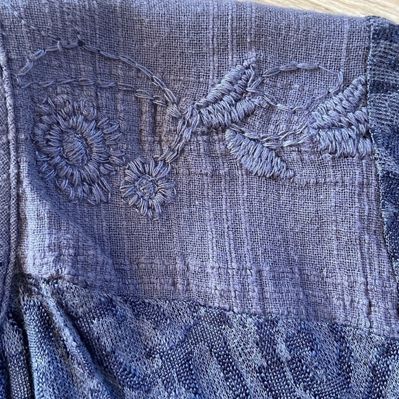 Lucky Brand Blue Lace Peasant Top Size XS - Picture 7 of 16